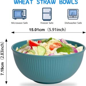 Lokavaa's Reusable Wheat Straw Bowl Set of 6 - Dishwasher & Microwave Safe - BPA Free - Unbreakable Cereal Bowls for Salad, Rice, Soup - 750 ML - Image 4