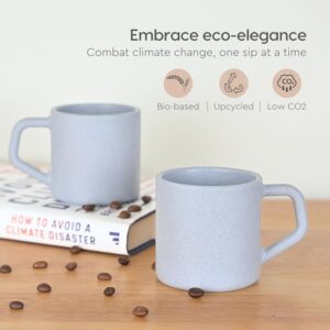 Eha Earth-Friendly Comfy Coffee Cup Set of 6 | 200 ml | Made with Rice Husk & Bamboo Fibers | Microwave Safe | for Hot & Cold Coffee Mug, Tea & Milk | Natural Matte Finish | Multicolor - Image 3