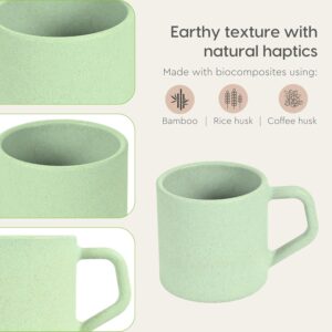 Eha Earth-Friendly Comfy Coffee Cup Set of 6 | 200 ml | Made with Rice Husk & Bamboo Fibers | Microwave Safe | for Hot & Cold Coffee Mug, Tea & Milk | Natural Matte Finish | Multicolor - Image 5