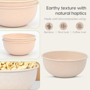 Eha Set of 4 Earth-Friendly Multipurpose Bowls for Kitchen | 600 ml | Made with Bamboo Fibers & Rice Husk - Image 3