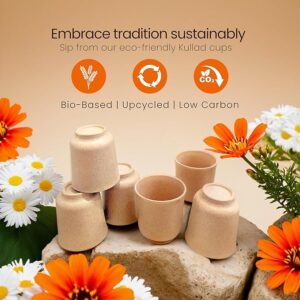 Pacing Grass Set of 4 Microwave Safe Reusable Bamboo Tea Kullads, 160ml, Eco-Friendly Bamboo Bio-Composite Indian Cup for Serving Tea, Coffee, Hot & Cold Drinks at Home, Office, Restaurant, Hotel - Image 3
