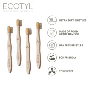 Ultra Soft Bamboo Tooth Brush - Set of 4 - Image 3