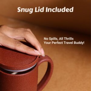 MAE Coffee Mug with Lid | 370 ML | Made with Rice Husk | Eco Friendly & Sustainable Cup | Insulated | Microwave Safe | Travel Friendly | Spill Proof | Office | Home | Gift | Mug | Cup with lid | 2 pc - Image 3