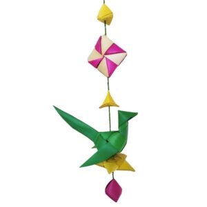 Hand Made Palm Leaf Parrot Hanging 18cm x 14cm (Random Color) (2) - Image 3