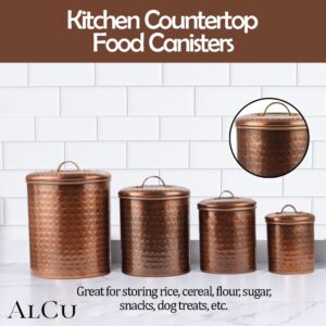 ALCU Antique Copper Plated Kitchen Storage Canister Set – Large, Medium, Small & Extra Small, Kitchen Container Set, Airtight Jars, Storage Boxes, Canisters Set for Kitchens (Set of 4) - Image 4