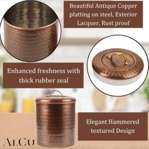 ALCU Antique Copper Plated Kitchen Storage Canister Set – Large, Medium, Small & Extra Small, Kitchen Container Set, Airtight Jars, Storage Boxes, Canisters Set for Kitchens (Set of 4) - Image 5