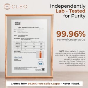 AVA DESIGNZ CLEO HOME (32 Oz/950 ml) Handcrafted Hammered-100% Ayurvedic Copper Water Bottle with Cleaning Brush and Canvas Bag | Lab-Tested, Leak-Proof Bottle - Image 4