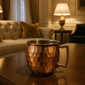Moscow Mule Copper Mug Set – 4 Pure Copper Mugs (12 oz), Hammered Finish, Stainless Steel Interior – Ideal for Cocktails, Gifting & Entertaining - Image 3