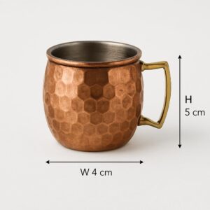 Moscow Mule Copper Mug Set – 4 Pure Copper Mugs (12 oz), Hammered Finish, Stainless Steel Interior – Ideal for Cocktails, Gifting & Entertaining - Image 4