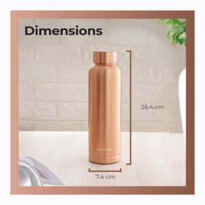 Lifelong 900 ml Copper Water Bottle | Natural alkaline water | Leakproof & Lightweight Design Boosts Immunity | Anti-Bacterial, BPA Free, Odour-Free with Secure Cap for School, Travel, Gym & Work - Image 3