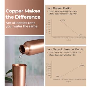 Lifelong 900 ml Copper Water Bottle | Natural alkaline water | Leakproof & Lightweight Design Boosts Immunity | Anti-Bacterial, BPA Free, Odour-Free with Secure Cap for School, Travel, Gym & Work - Image 6